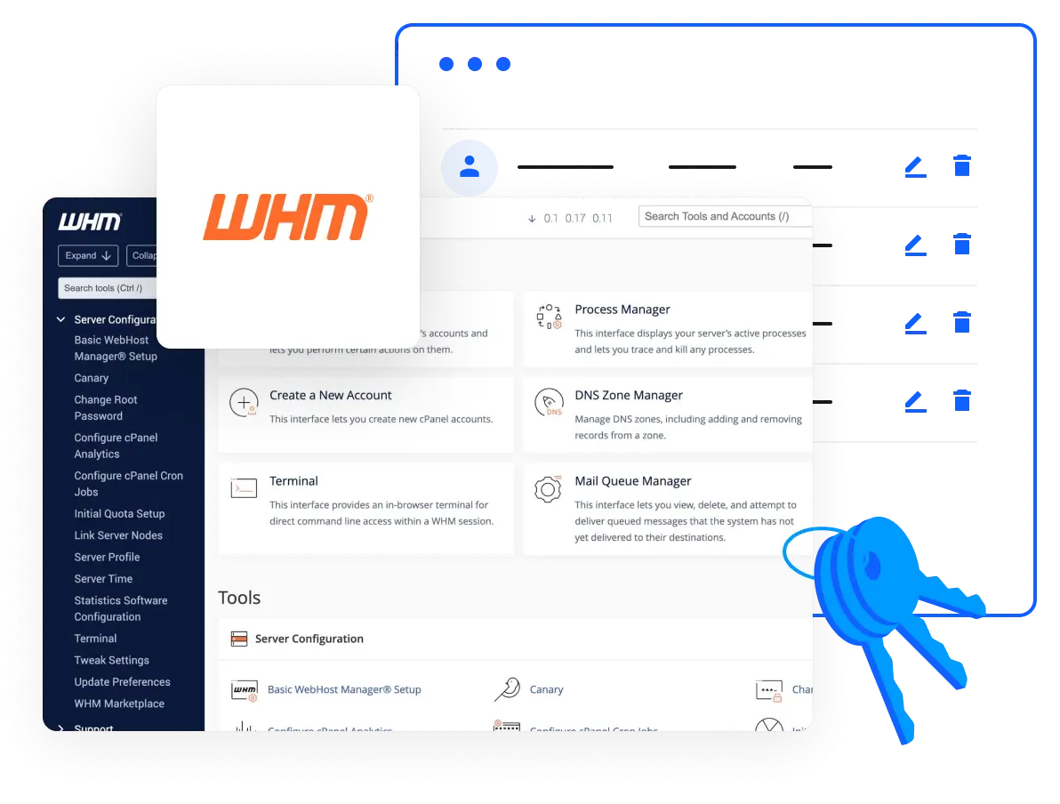 WHM reseller hosting yönetim paneli